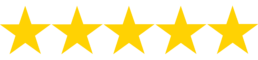 5-star review five yellow stars